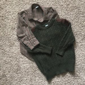 Sweater and button down shirt set